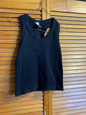 Reflex Black Ribbed Sleeveless Tank